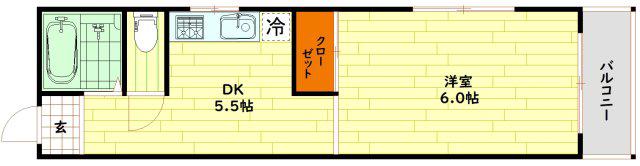 青井ハイツ(1DK/3階)の間取り写真