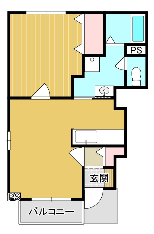メゾンド・キクチ東石岡(1LDK/1階)の間取り写真