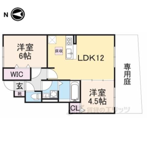 エスポワール(2LDK/1階)の間取り写真