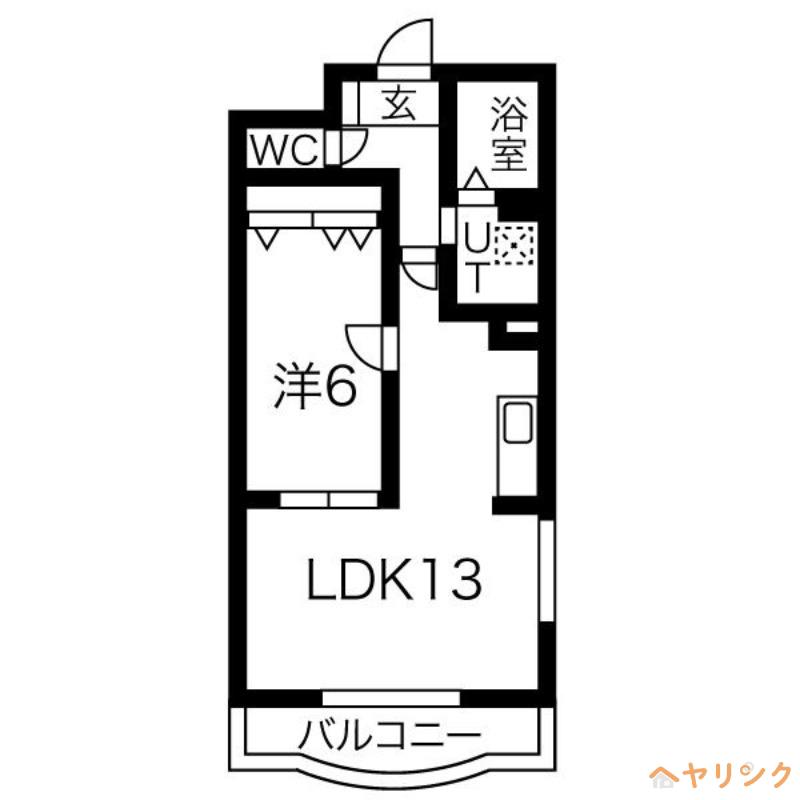 メゾンSKII(1LDK/4階)の間取り写真