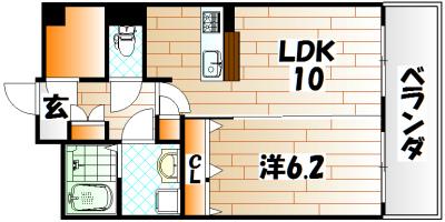 LEON篠崎 II(1LDK/2階)の間取り写真
