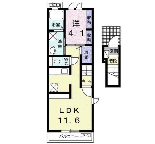 CONFORT MT(1LDK/2階)の間取り写真