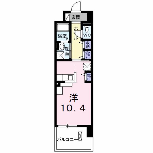 フェリス(ワンルーム/6階)の間取り写真