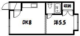 シャルム川端(1DK/1階)の間取り写真
