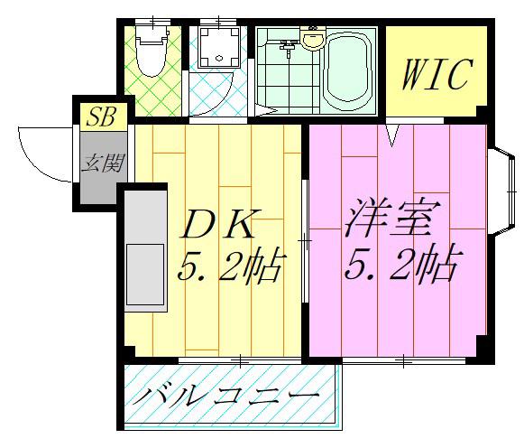 ランドツインビルA(1DK/3階)の間取り写真