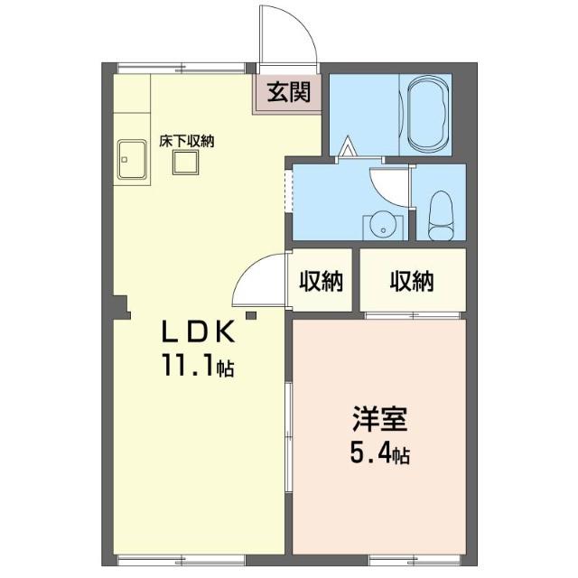 メゾン向原 NO.1(1LDK/1階)の間取り写真