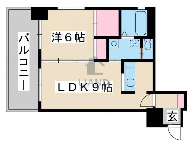 サンシティ駅南(1LDK/4階)の間取り写真