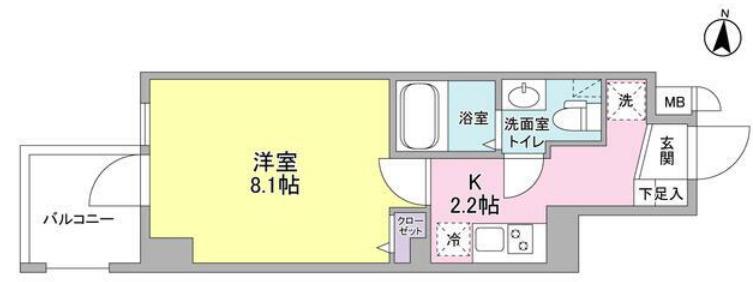 アザレアテラス(1K/2階)の間取り写真