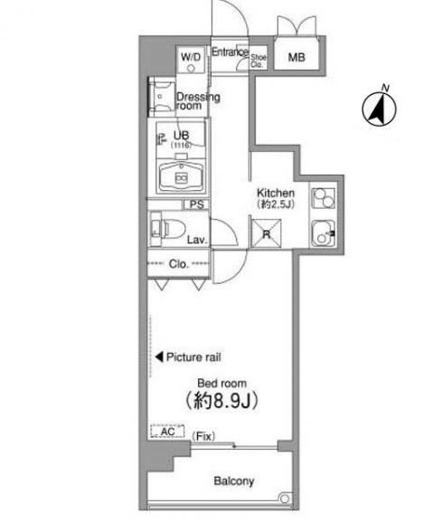 NIKKO APARTMENT HOUSE(1K/4階)の間取り写真