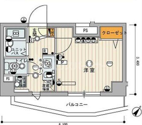 スカイコート大塚第2(1K/6階)の間取り写真