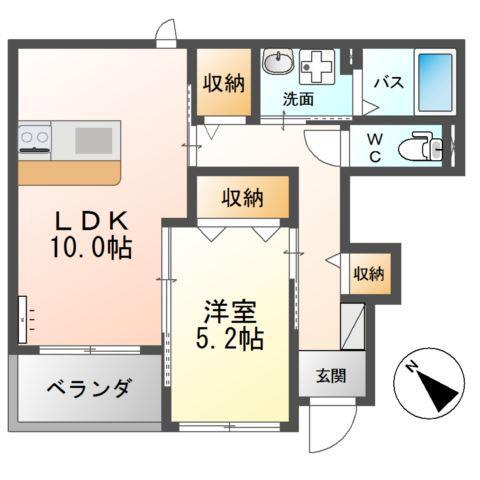 グランフォンテーヌ(1LDK/1階)の間取り写真