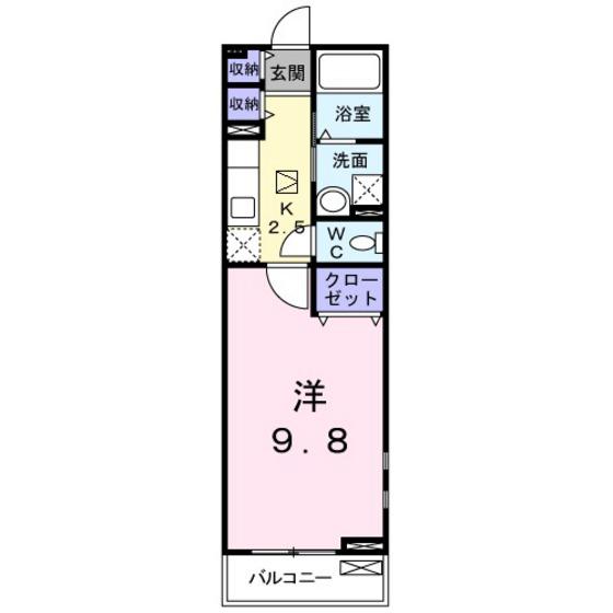 サンセール東野(1K/1階)の間取り写真
