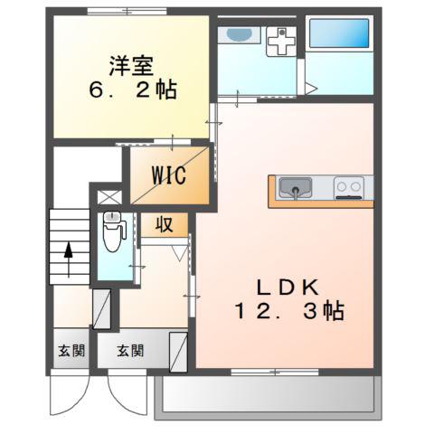 アレグラールN II(1LDK/1階)の間取り写真