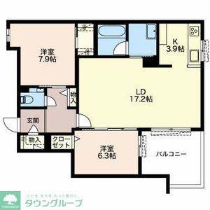 ダイヤモンドヒルズ日向町(2LDK/2階)の間取り写真