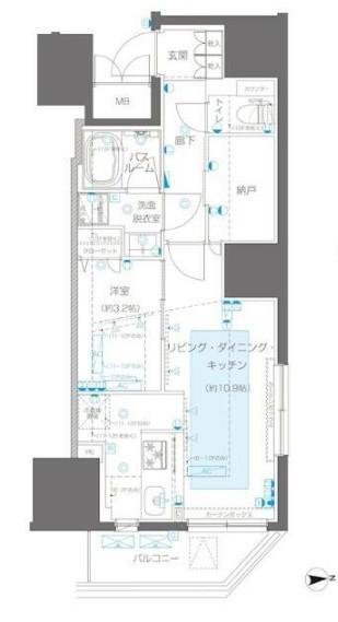 ZOOM信濃町 ZOOM信濃町(1LDK/11階)の間取り写真