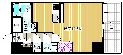 セレニテ梅田北プレミアム(ワンルーム/9階)の間取り写真