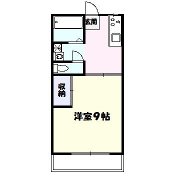 レガール末長(1DK/2階)の間取り写真