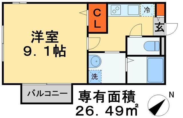 アムールSAZEM1(1K/1階)の間取り写真