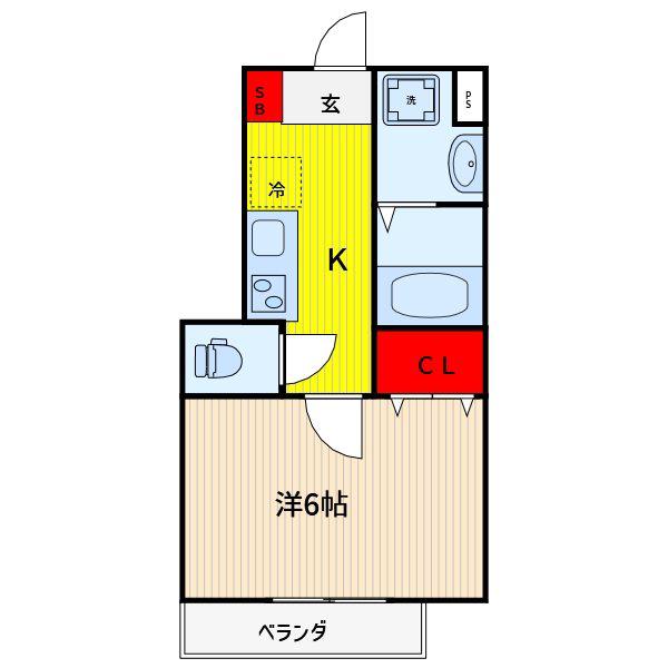 ノーブル誠道(1K/3階)の間取り写真