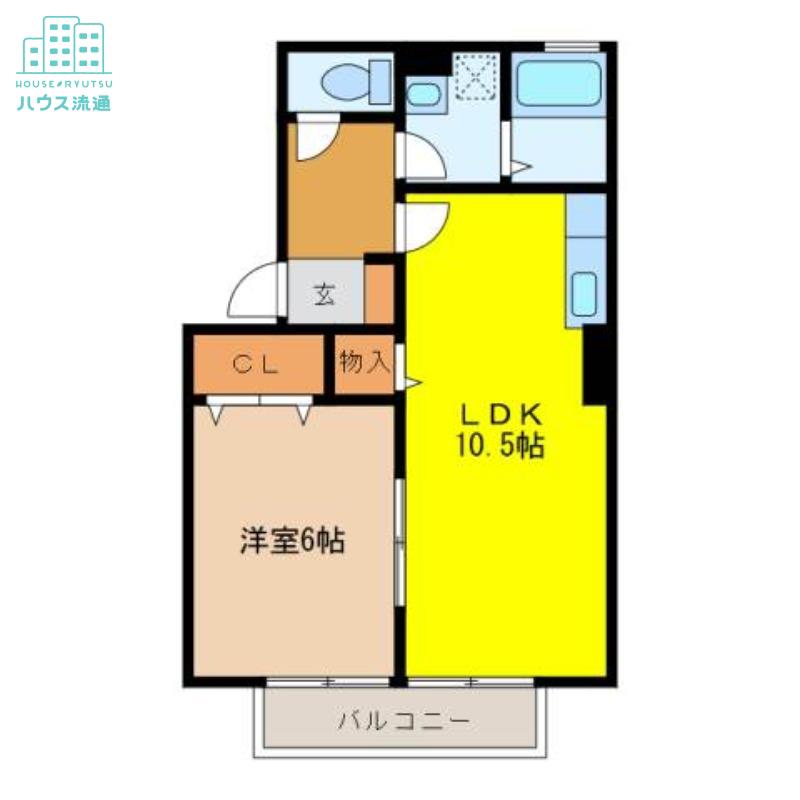 リヴィエールウィルモア(1LDK/1階)の間取り写真