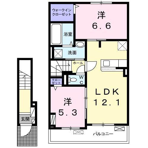 R&B R(2LDK/2階)の間取り写真