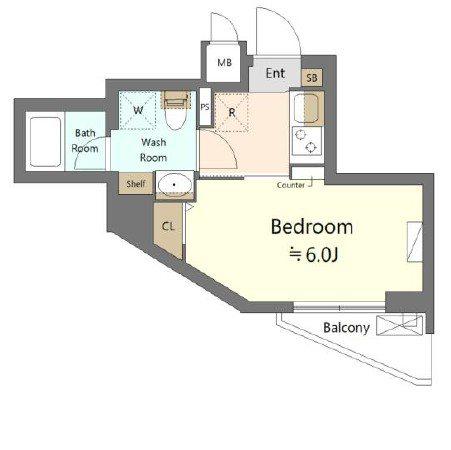 SHOKEN RESIDENCE 東神奈川(1K/6階)の間取り写真