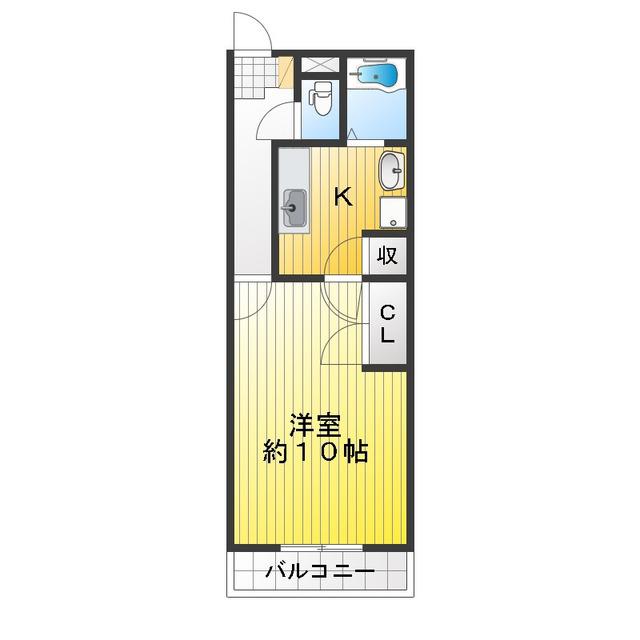 エスポアヒルズ(1K/2階)の間取り写真