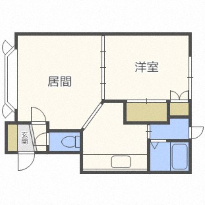 SKコーポラス(1LDK/3階)の間取り写真
