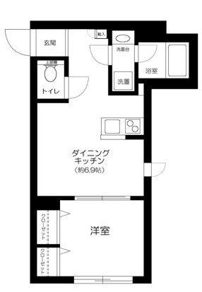 ソルナクレイシア学芸大学 105(1DK/1階)の間取り写真