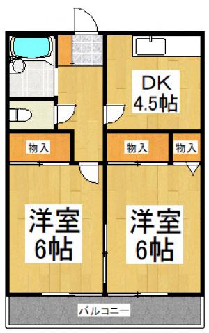 第2コーポ寿(2DK/1階)の間取り写真