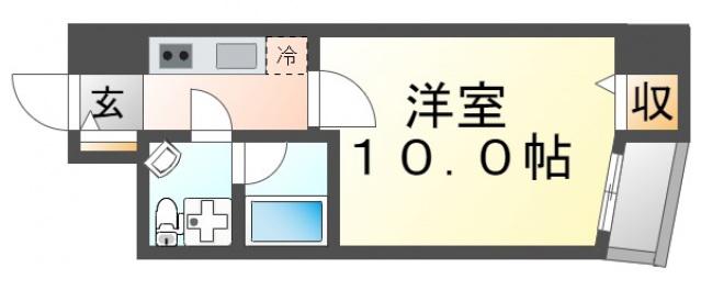 RIDGE江坂(1K/1階)の間取り写真