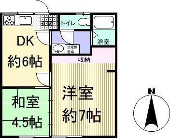 貝アパート(2DK/1階)の間取り写真