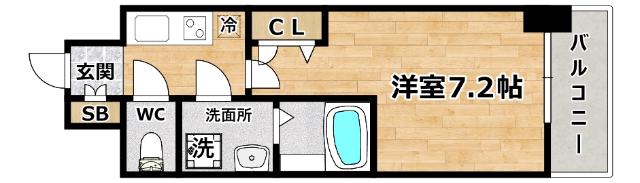 S-RESIDENCE大和田ALINE(1K/7階)の間取り写真