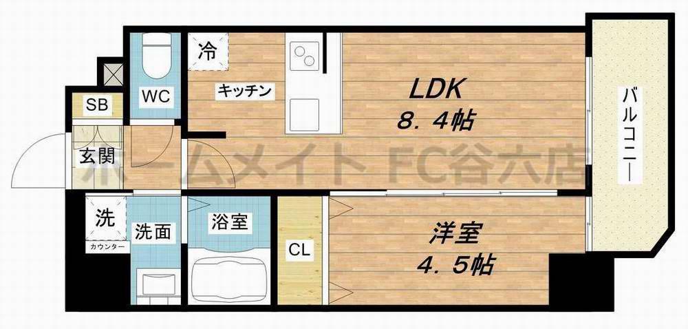 プレサンス梅田東グラッド(1LDK/2階)の間取り写真