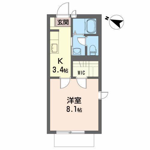 レゾンM(1K/1階)の間取り写真