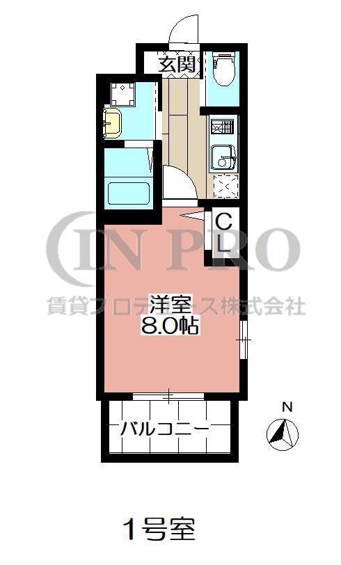 アヴァンセ千早(1K/3階)の間取り写真