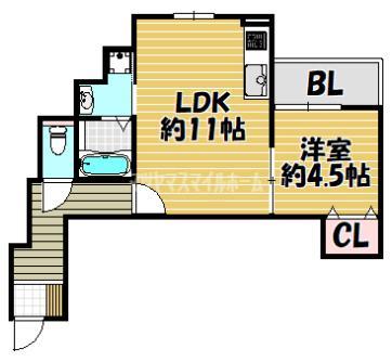 TRES STELLA(1LDK/1階)の間取り写真