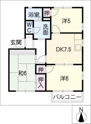 フレグランス西本郷A.B(3DK/1階)の間取り写真