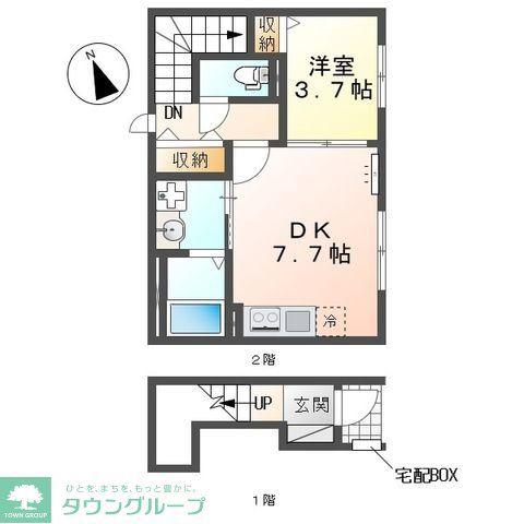 KIRAMEKI 煌(1DK/2階)の間取り写真