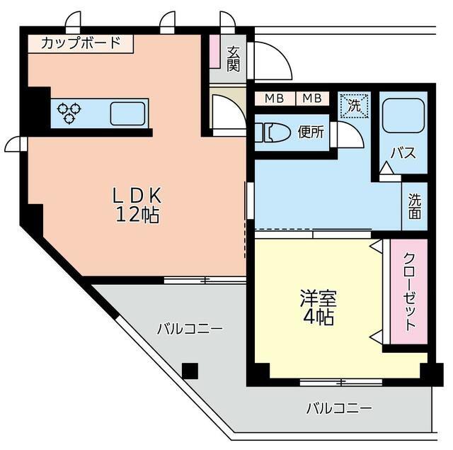 プログレスホーエー(1LDK/2階)の間取り写真