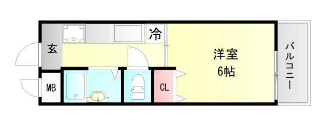 メゾン池上III(1K/2階)の間取り写真