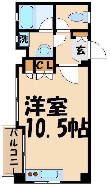 メイプル南烏山(ワンルーム/2階)の間取り写真