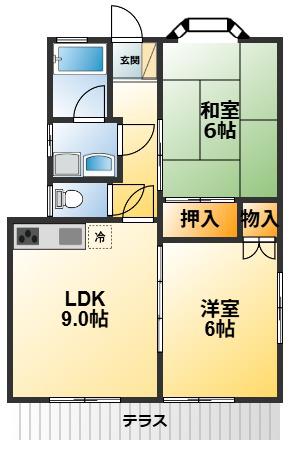 コーポ小林(2LDK/1階)の間取り写真