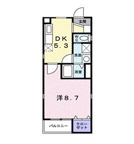 ライラック グローヴ(1DK/1階)の間取り写真