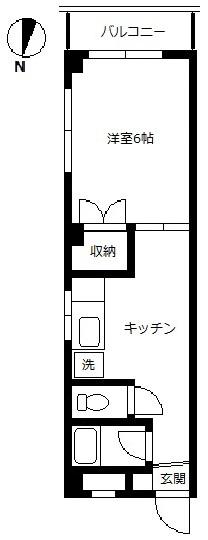 サンコーポ石塚(1K/3階)の間取り写真