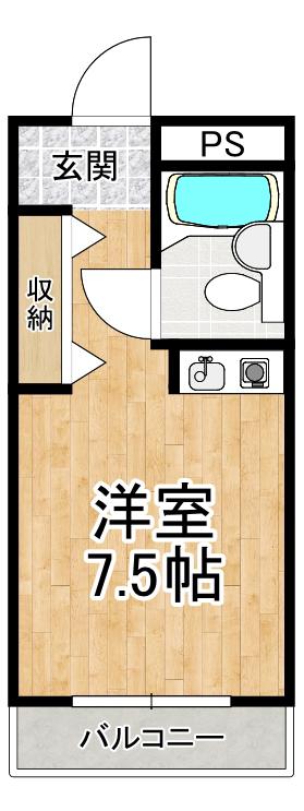 マイデンハイツ(1K/3階)の間取り写真