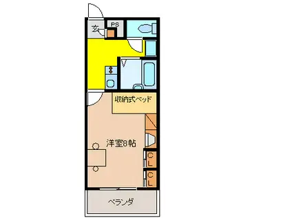 沖縄都市モノレール おもろまち駅 徒歩19分 3階建 築21年(1K/1階)の間取り写真
