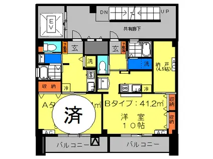 セレーナ青葉台(1SK/2階)の間取り写真