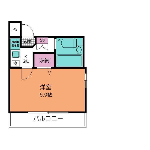 ステイピアカレッジ松戸(1K/2階)の間取り写真