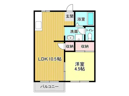 KIメダリストIII(1LDK/1階)の間取り写真